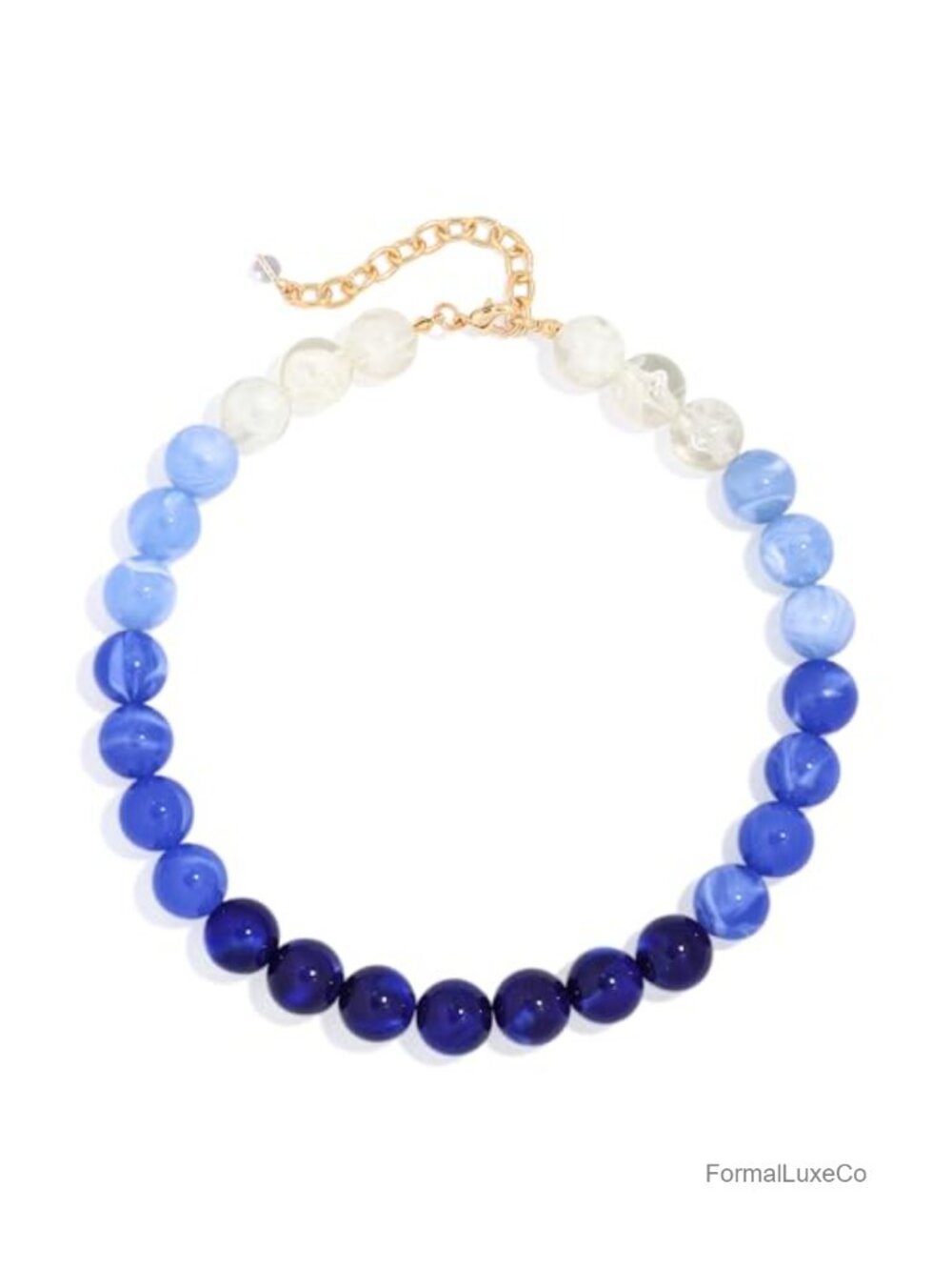 Chunky Beaded Necklace Women Boho Statement Round Resin